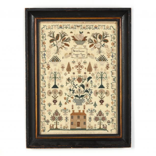 sarah-butcher-s-framed-needlework-dated-1826-england