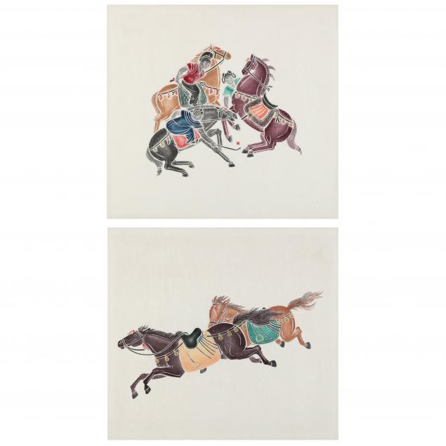 a-pair-of-chinese-horse-prints-on-silk
