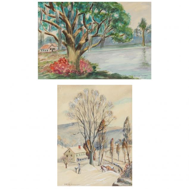 e-w-von-benauer-american-20th-century-two-watercolor-scenes