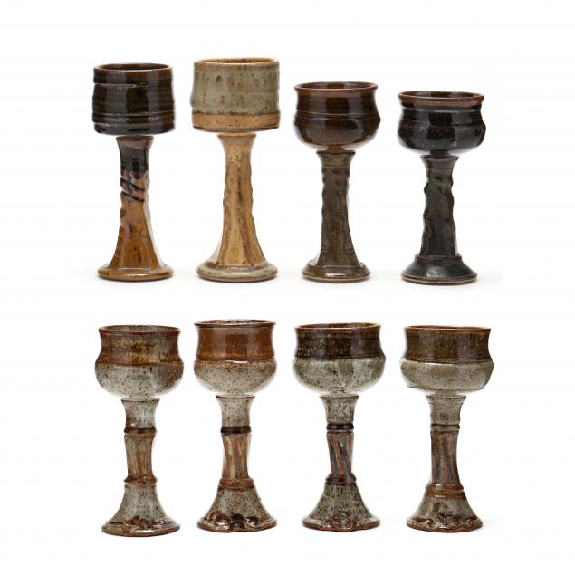 jane-hatcher-nc-set-of-eight-pottery-goblets