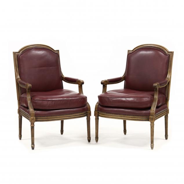 baker-pair-of-louis-xvi-style-leather-fauteuil
