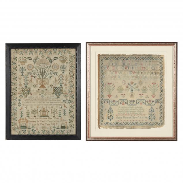 two-antique-framed-needlework-samplers-english