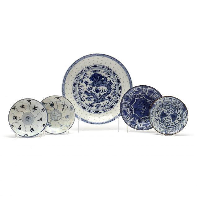 a-group-of-asian-blue-and-white-porcelain-dishes