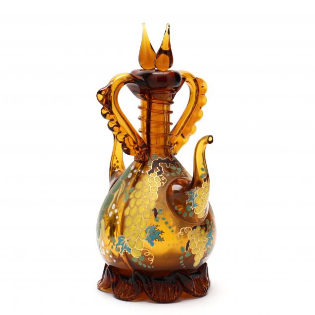 bohemian-enameled-double-glass-cruet