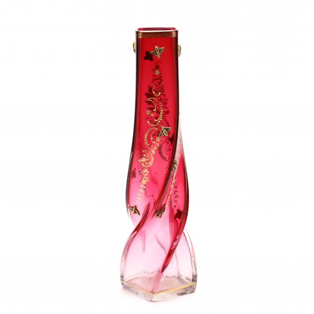 signed-moser-cranberry-swirl-glass-vase