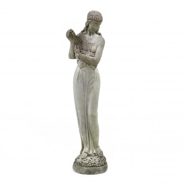 cast-stone-garden-figure-of-woman-holding-grapes