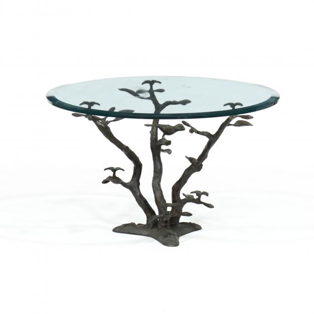 attributed-to-willy-daro-belgian-20th-century-faux-bois-bronze-and-glass-low-table