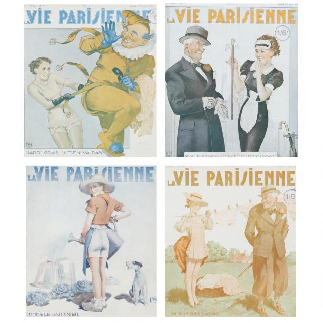 group-of-four-1930s-la-vie-pariesienne-magazine-prints