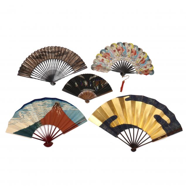 five-antique-and-vintage-asian-fans