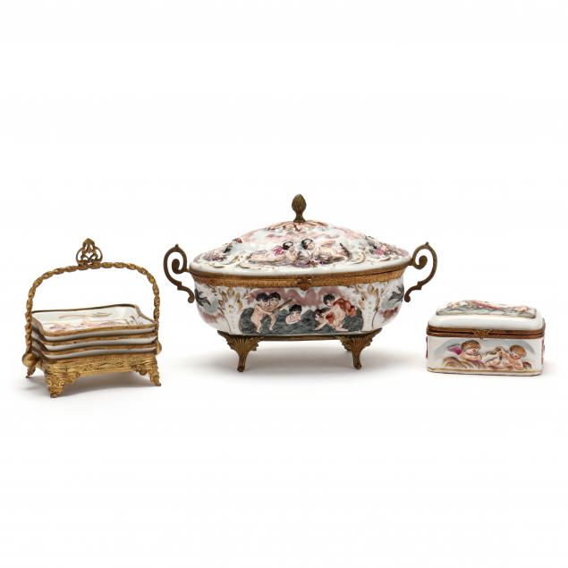 three-vintage-capodimonte-style-porcelain-table-accessories