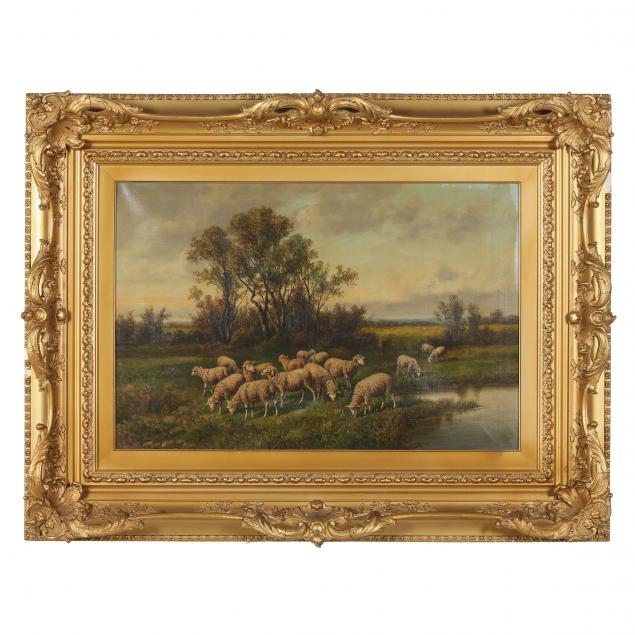 g-milone-italian-19th-20th-century-a-flock-of-sheep-at-pasture