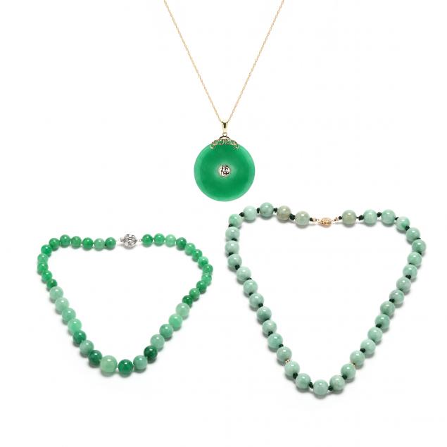 two-jade-bead-necklaces-and-a-jade-bi-pendant-necklace