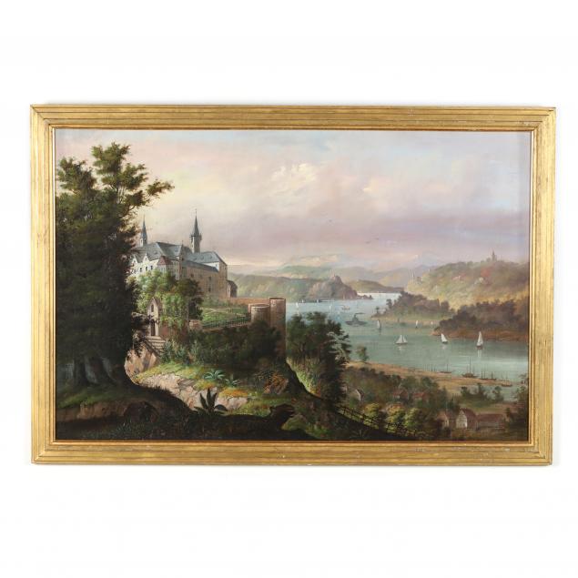 continental-school-19th-century-river-landscape-with-castle-and-village