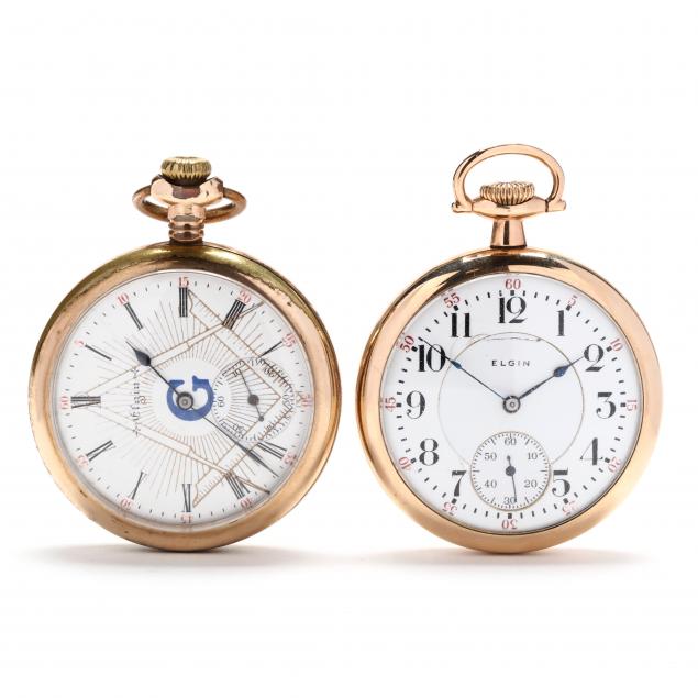 two-vintage-open-face-pocket-watches-elgin