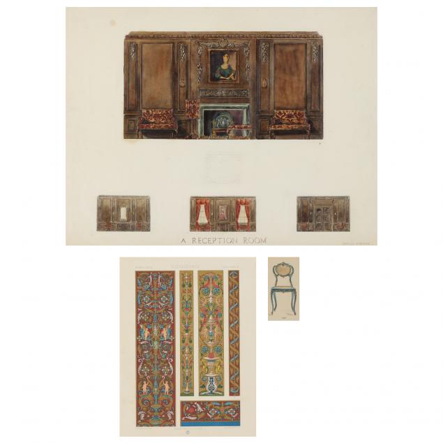 three-antique-works-on-paper-related-to-architectural-interiors