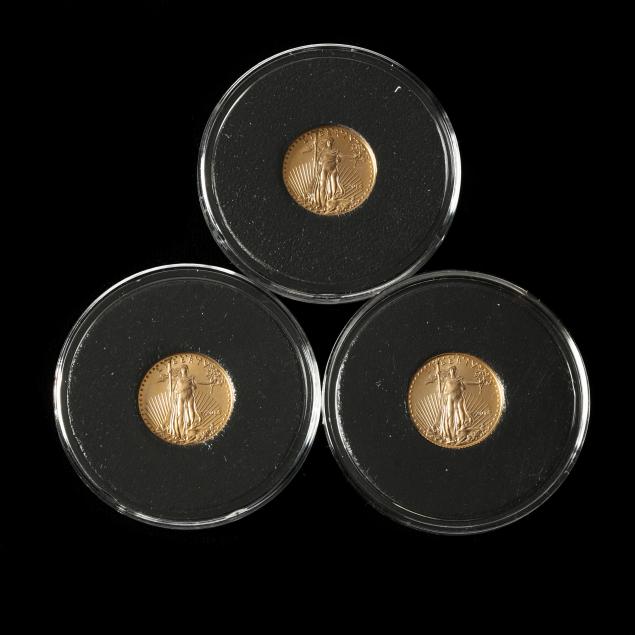 three-2015-5-american-eagle-1-10-oz-gold-bullion-coins
