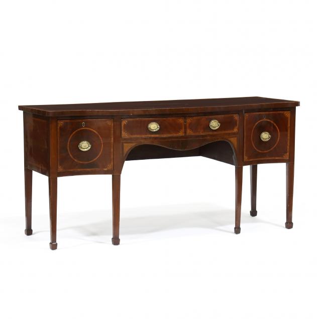 english-hepplewhite-inlaid-mahogany-serpentine-front-sideboard