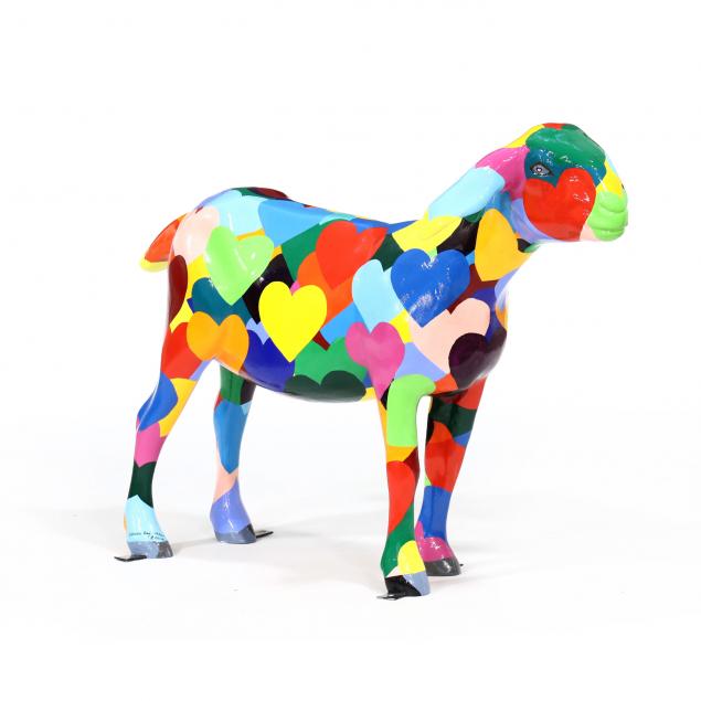 steven-ray-miller-nc-life-size-painted-goat-sculpture