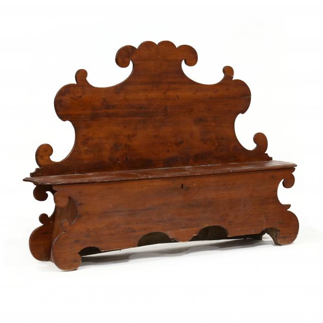 antique-continental-scalloped-pine-storage-bench