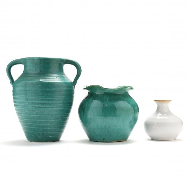 three-cole-pottery-vases-seagrove-nc