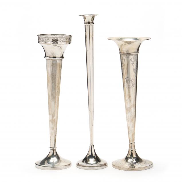 three-sterling-silver-floral-vases