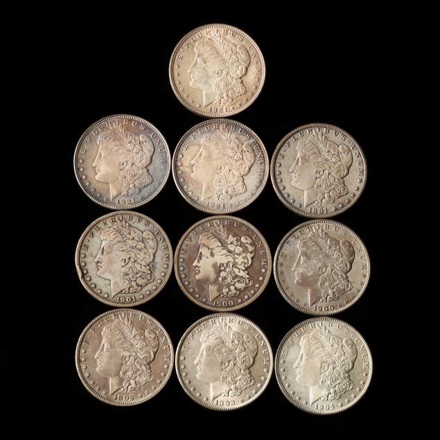 ten-10-20th-century-morgan-silver-dollars