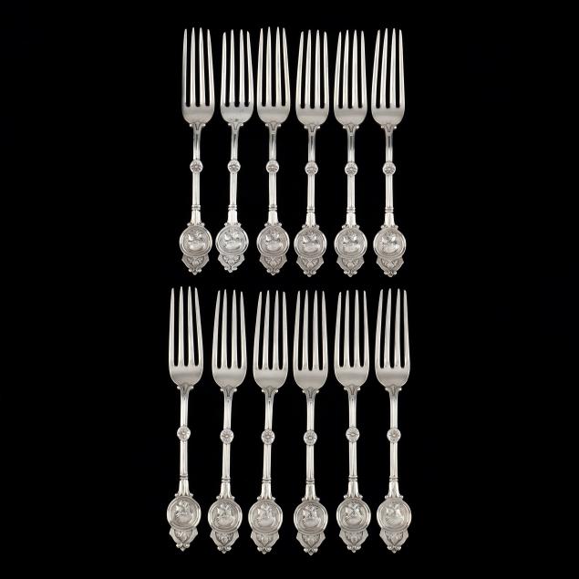 attributed-to-schulz-fischer-twelve-coin-silver-i-medallion-i-forks