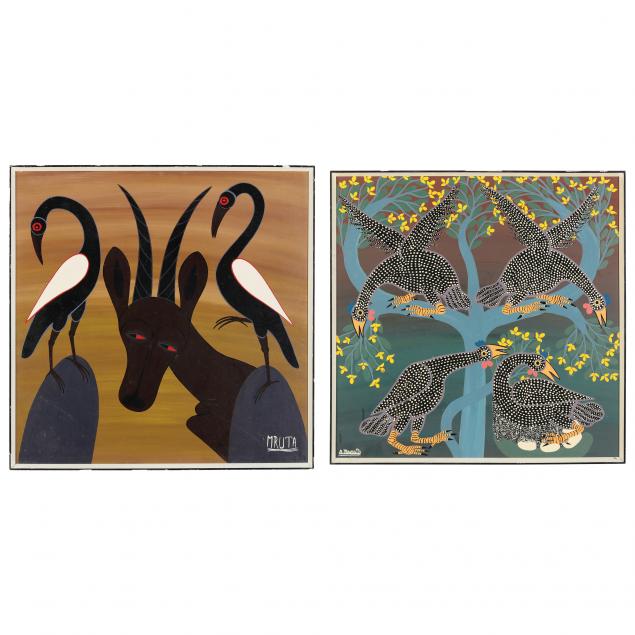 two-vintage-tingatinga-school-paintings