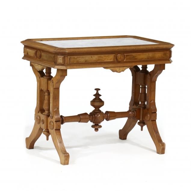 american-renaissance-revival-walnut-and-marble-top-parlor-table