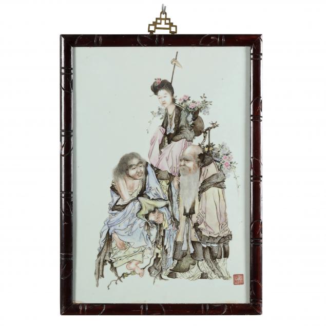 a-chinese-famille-rose-porcelain-plaque-with-daoist-immortals