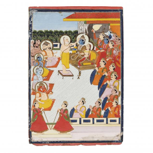 an-indian-miniature-painting-of-the-coronation-of-rama-and-sita-from-the-i-ramayana-i