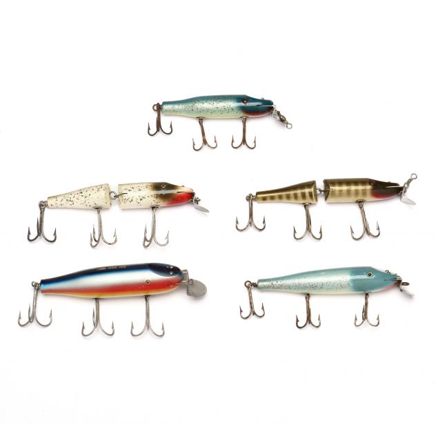 Five Vintage Creek Chub Pikie Lures (Lot 2265 - Summer Sporting Art  AuctionJun 2, 2022, 12:00pm)