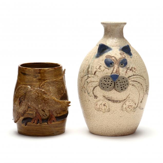 two-pieces-of-north-carolina-figural-pottery