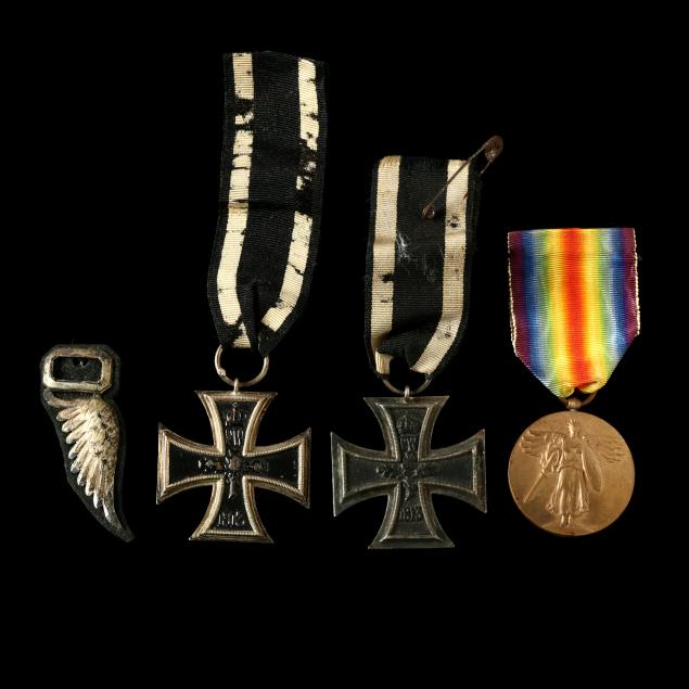 two-iron-crosses-an-american-wwi-service-medal-and-a-flyer-s-wing