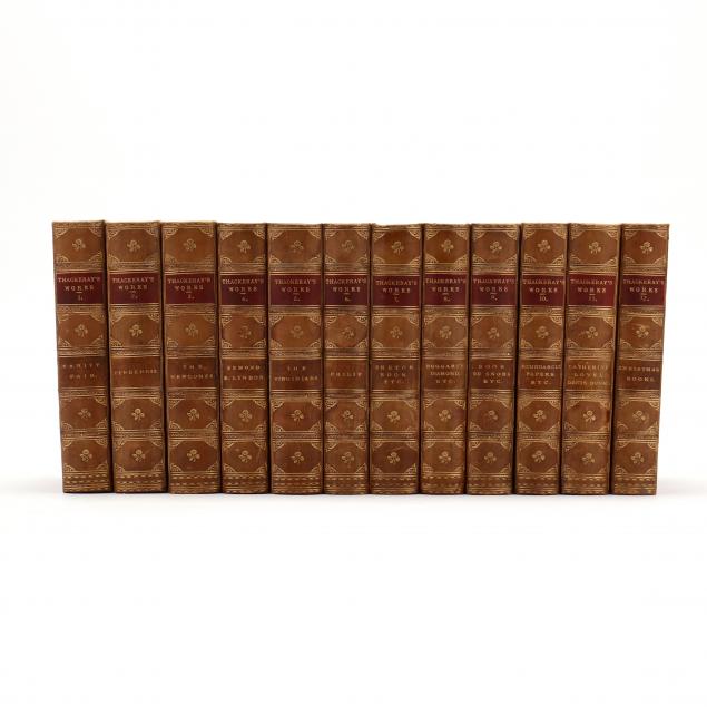 finely-bound-twelve-volume-set-of-thackeray-s-works