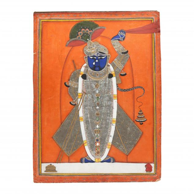 an-indian-miniature-painting-of-krishna-in-the-form-of-shri-nathji
