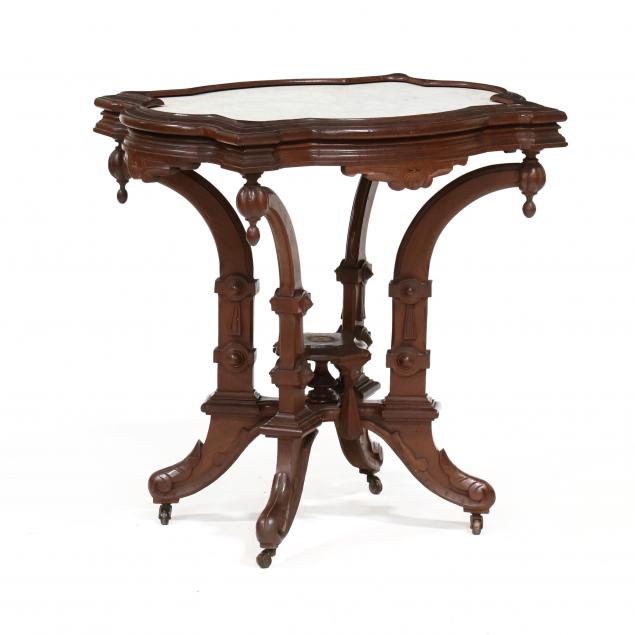 american-renaissance-revival-walnut-marble-top-center-table