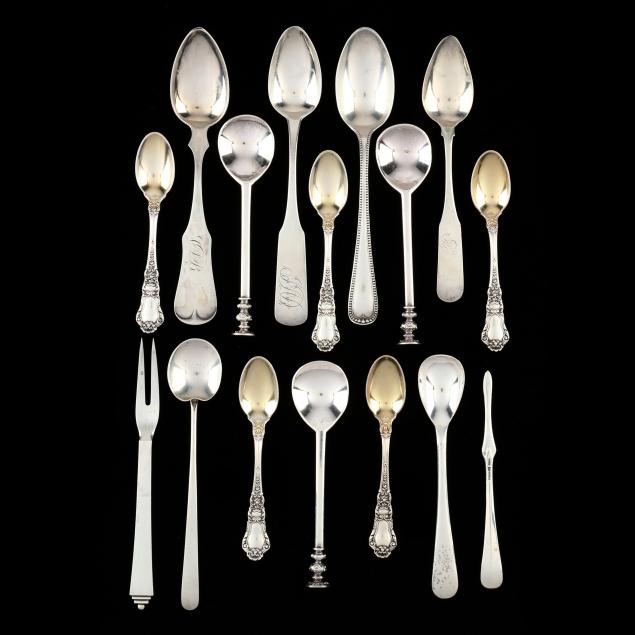 group-of-sterling-silver-coin-silver-and-silverplate-flatware-including-jensen