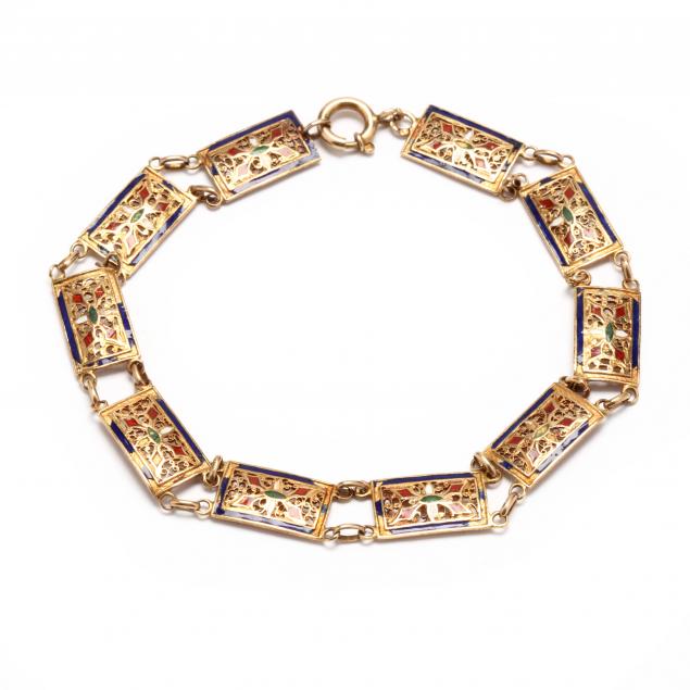 vintage-gold-and-enamel-bracelet