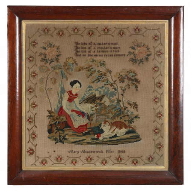 early-victorian-framed-pictorial-needlework