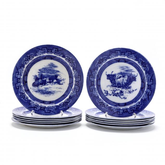 set-of-twelve-royal-doulton-cattle-decorated-blue-willow-plates