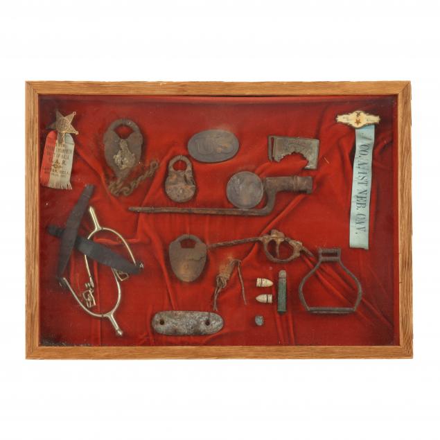 large-shadowbox-frame-of-civil-war-relics