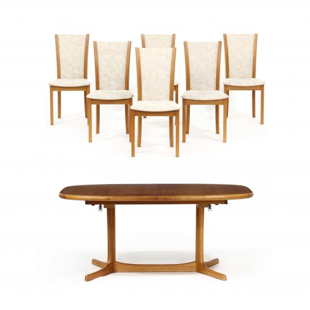 danish-modern-teak-dining-table-and-six-chairs