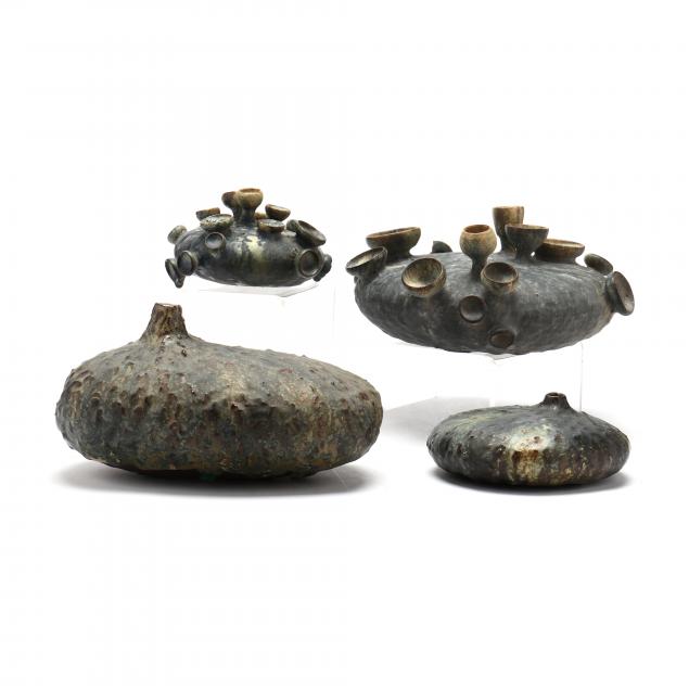 gottfried-and-thekla-zielke-german-venezuelan-b-1928-four-mid-century-art-pottery-objects
