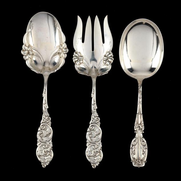 three-american-sterling-silver-servers