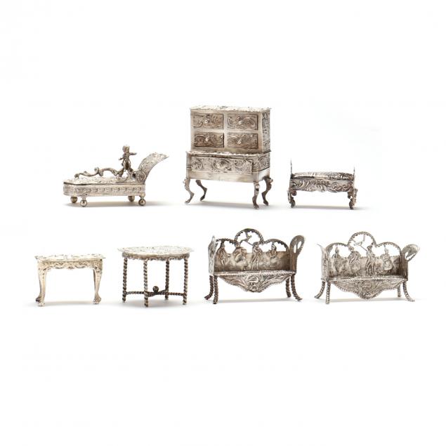 seven-rococo-revival-miniature-models-of-dollhouse-furniture