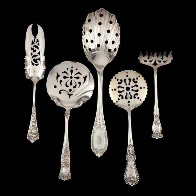 five-american-sterling-silver-pierced-servers