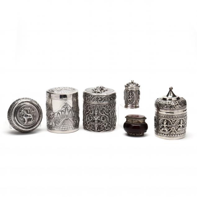 a-collection-of-six-southeast-asian-silver-boxes