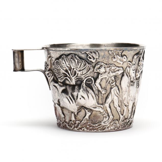 a-greek-sterling-silver-replica-of-a-vaphio-cup