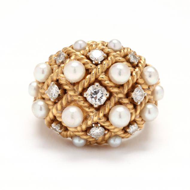 gold-diamond-and-pearl-dome-ring